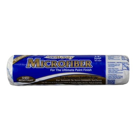 Arroworthy 9 in Paint Roller Cover, 3/8" Nap, European Woven Fabric 9MFR3